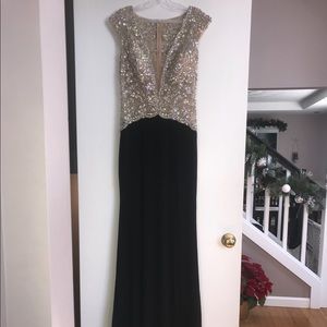 JASZ COUTURE Black Prom Dress Size 4 with leg slit